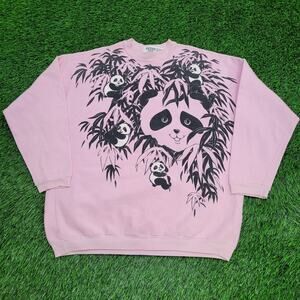 Vintage 1986 Panda Sweatshirt Womens Large 23x25 UNION Made
